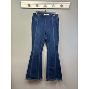 Rock & Roll Denim Jeans‎ Womens 31 Blue Bargain Bell Pull On Flare Festival